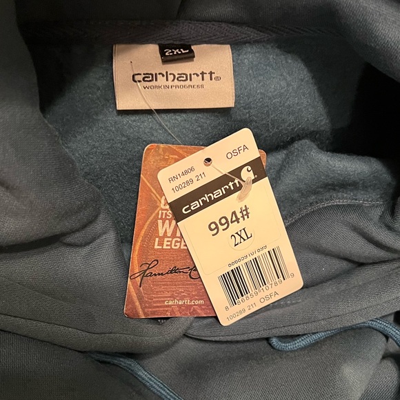 Carhartt Men's Deep Blue Hoodie - Picture 4 of 4